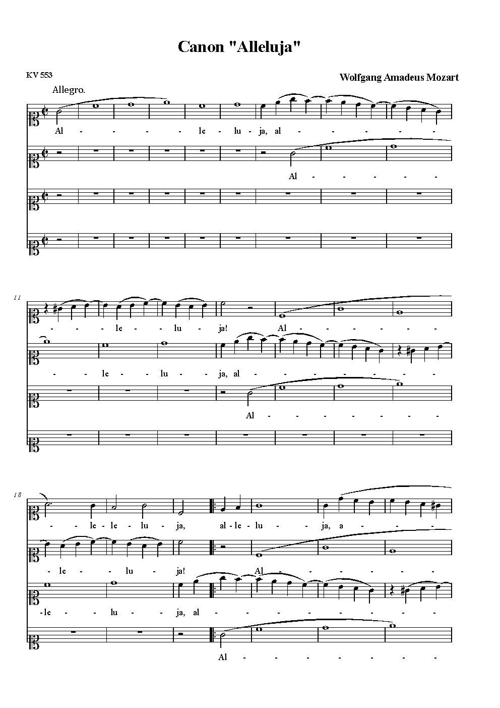 Alleluia, KV 553