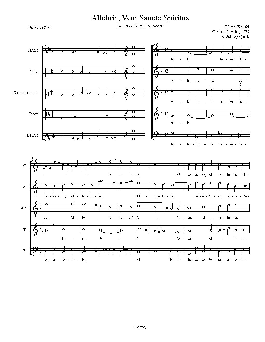 Alleluia, Veni Sancte Spiritus - Choir Script PDF Thumbnail