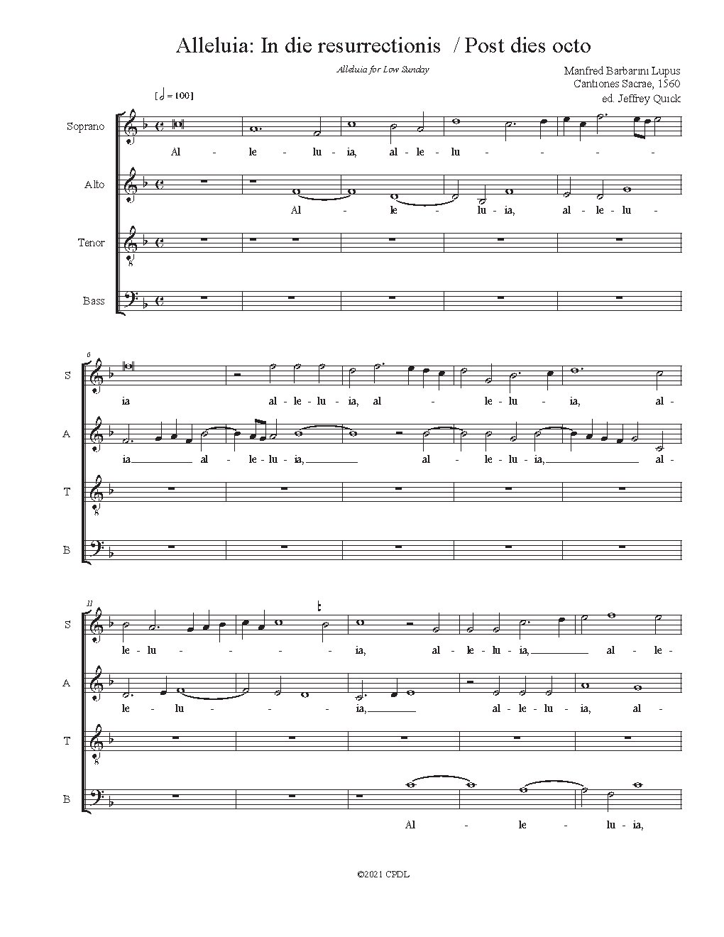 Alleluia. In die resurrectionis - Choir Script PDF Thumbnail