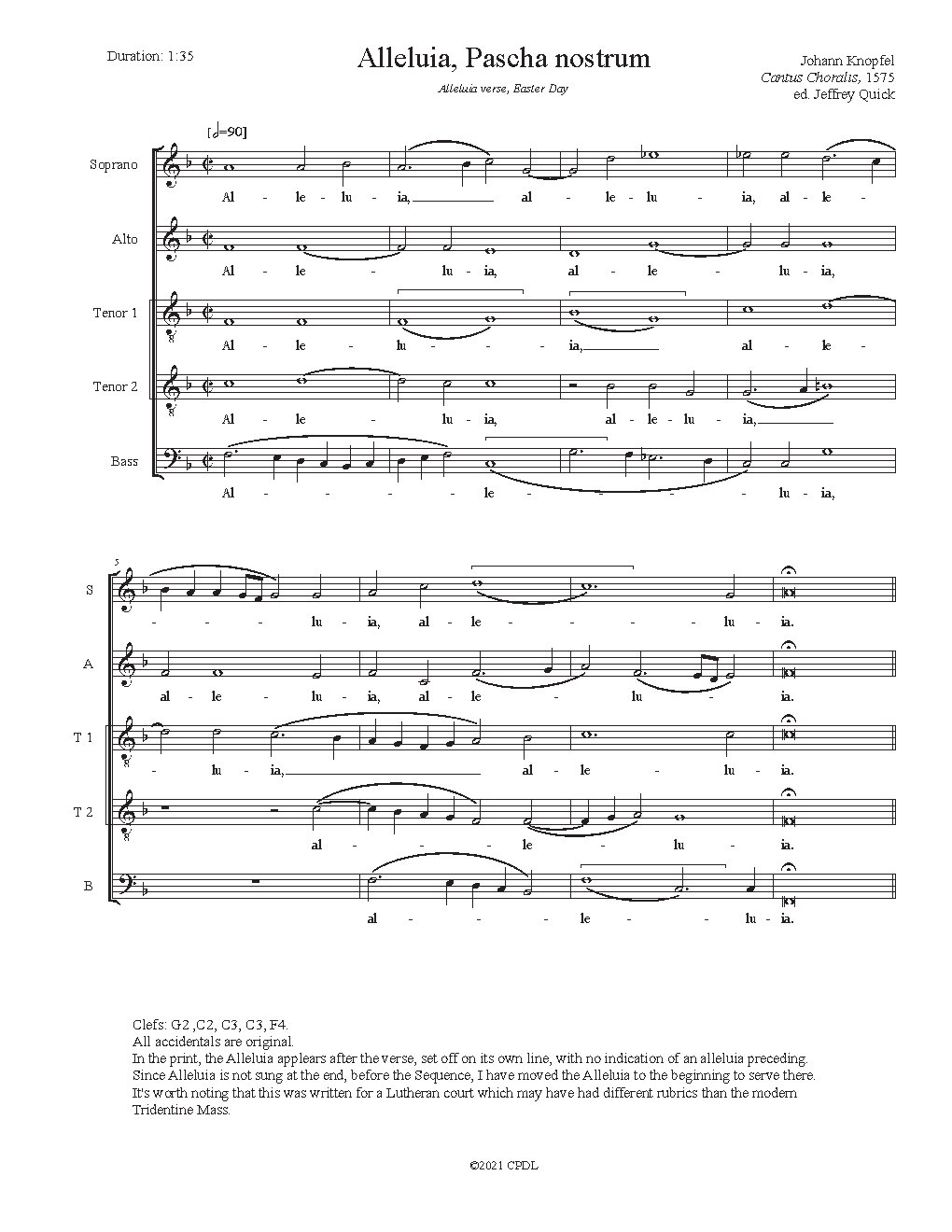 Alleluia. Pascha nostrum - Choir Script PDF Thumbnail