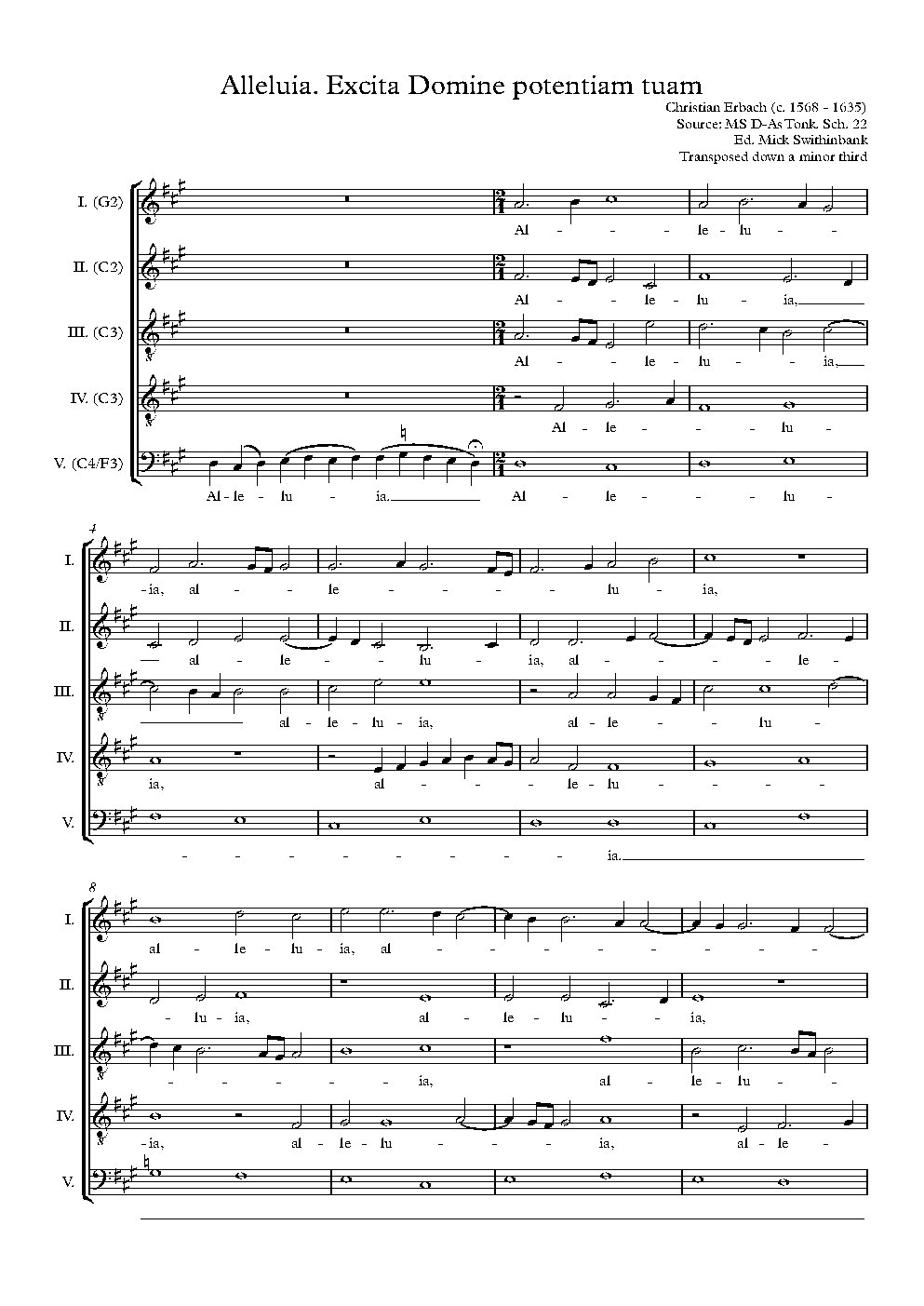 Alleluia. Excita Domine potentiam tuam - Choir Script PDF Thumbnail