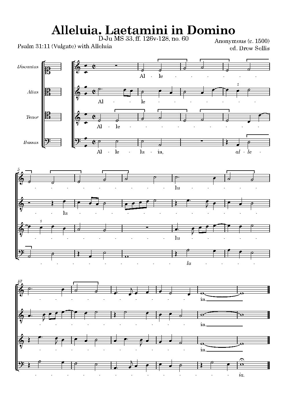 Alleluia. Laetamini in Domino