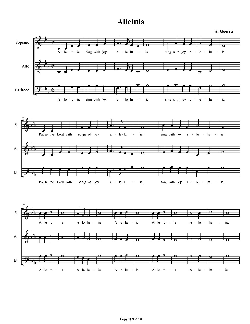 Alleluia - Choir Script PDF Thumbnail