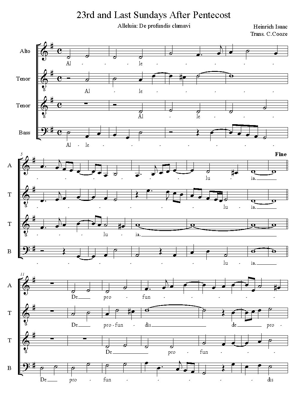 Alleluia: De Profundis Clamavi