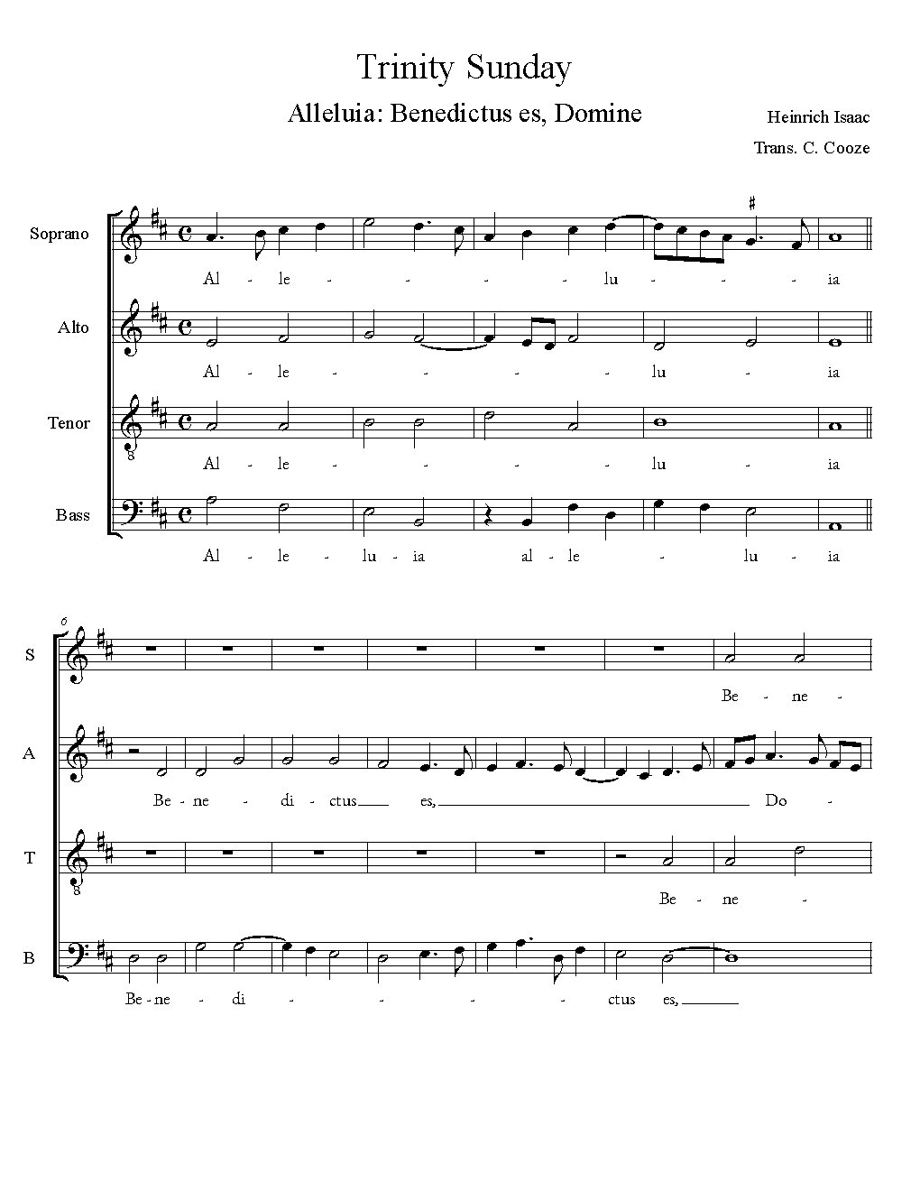 Alleluia: Benedictus es, Domine - Choir Script PDF Thumbnail