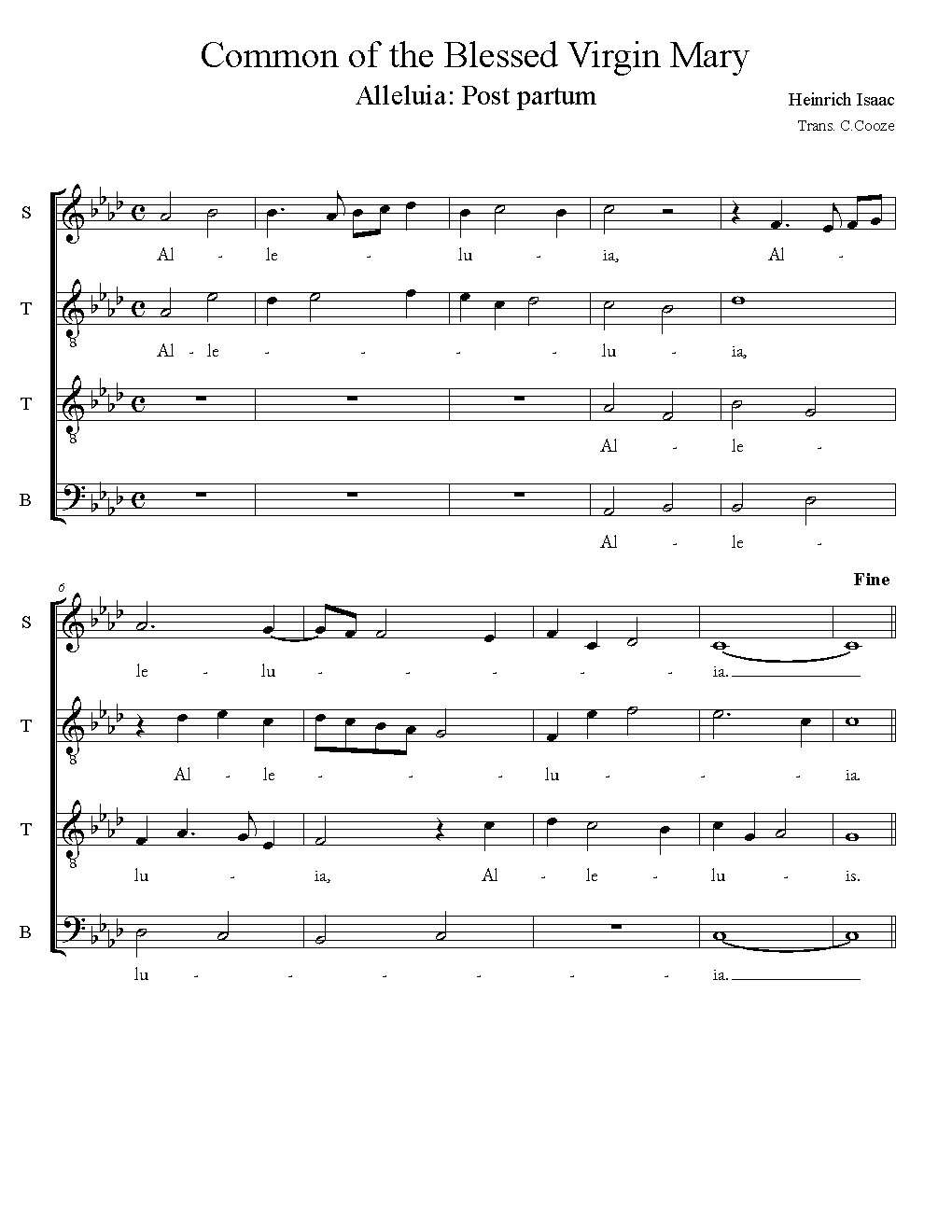 Alleluia: Post partum virgo inviolata