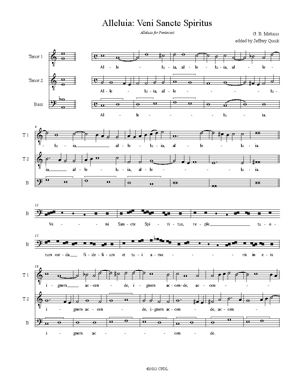 Alleluia. Veni Sancte Spiritus