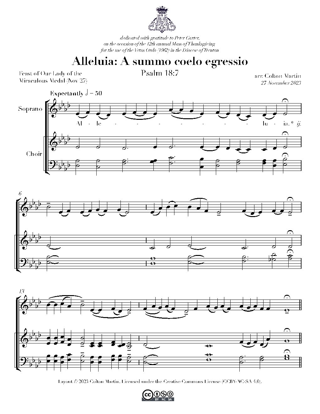 Alleluia: A summo coelo egressio (Gregorian Chant) - Choir Script PDF Thumbnail