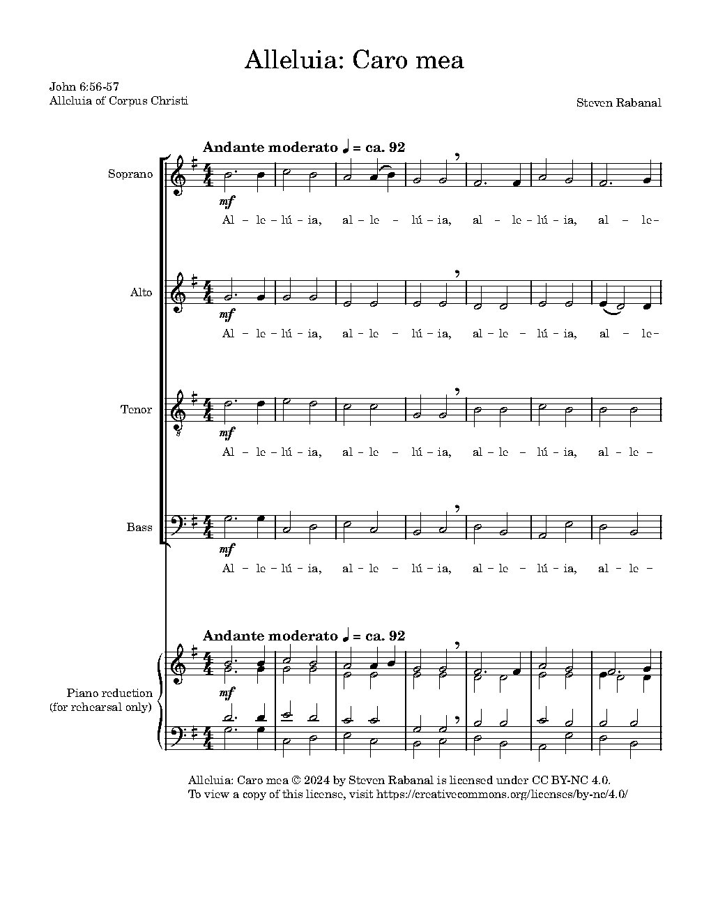 Alleluia: Caro mea