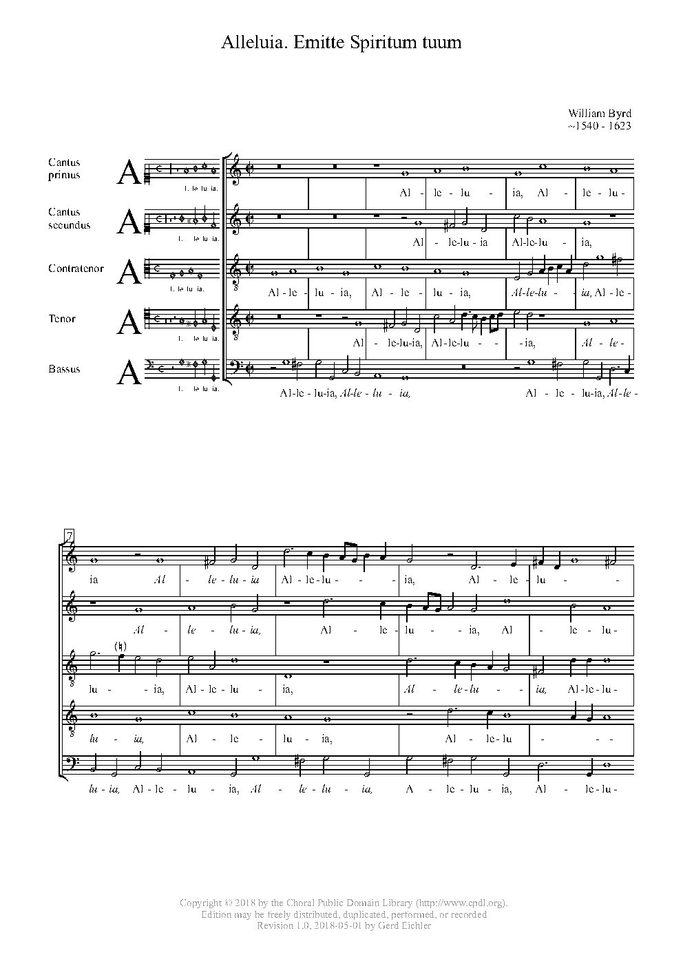 Alleluia. Emitte Spiritum tuum - Choir Script PDF Thumbnail