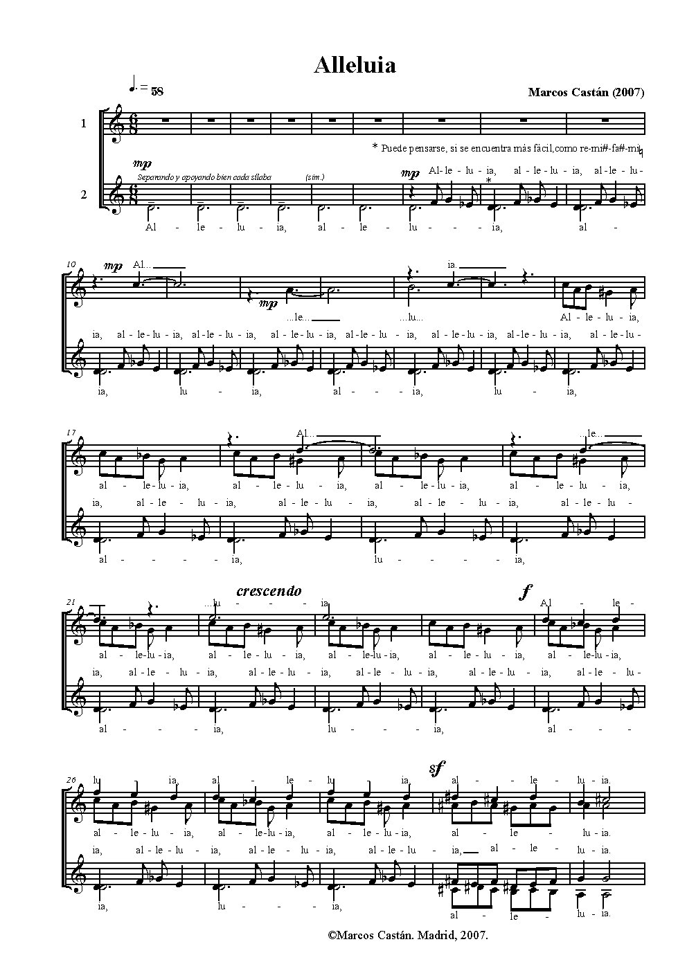 Alleluia - Choir Script PDF Thumbnail