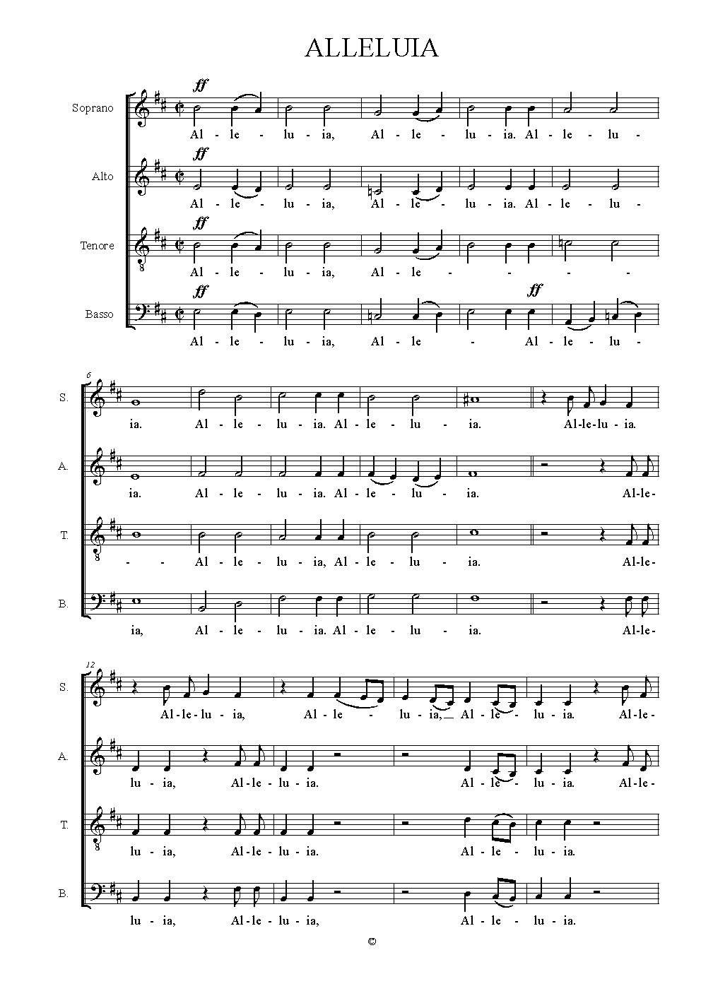 Alleluia - Choir Script PDF Thumbnail