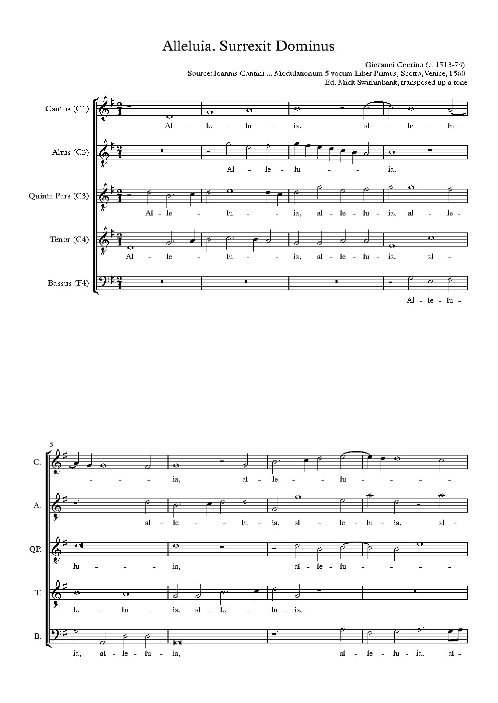 Alleluia - Surrexit Dominus - Choir Script PDF Thumbnail