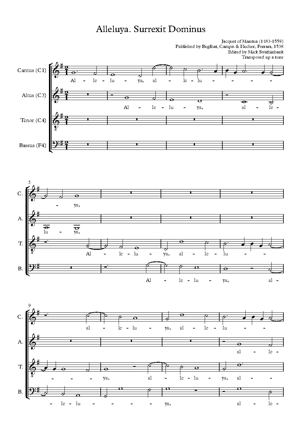 Alleluia surrexit Dominus vere - Choir Script PDF Thumbnail