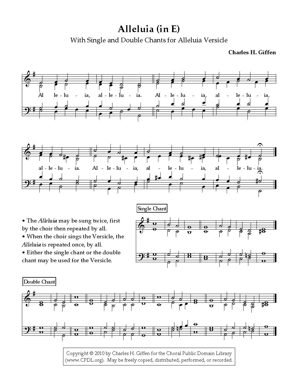 Alleluia in E - Choir Script PDF Thumbnail