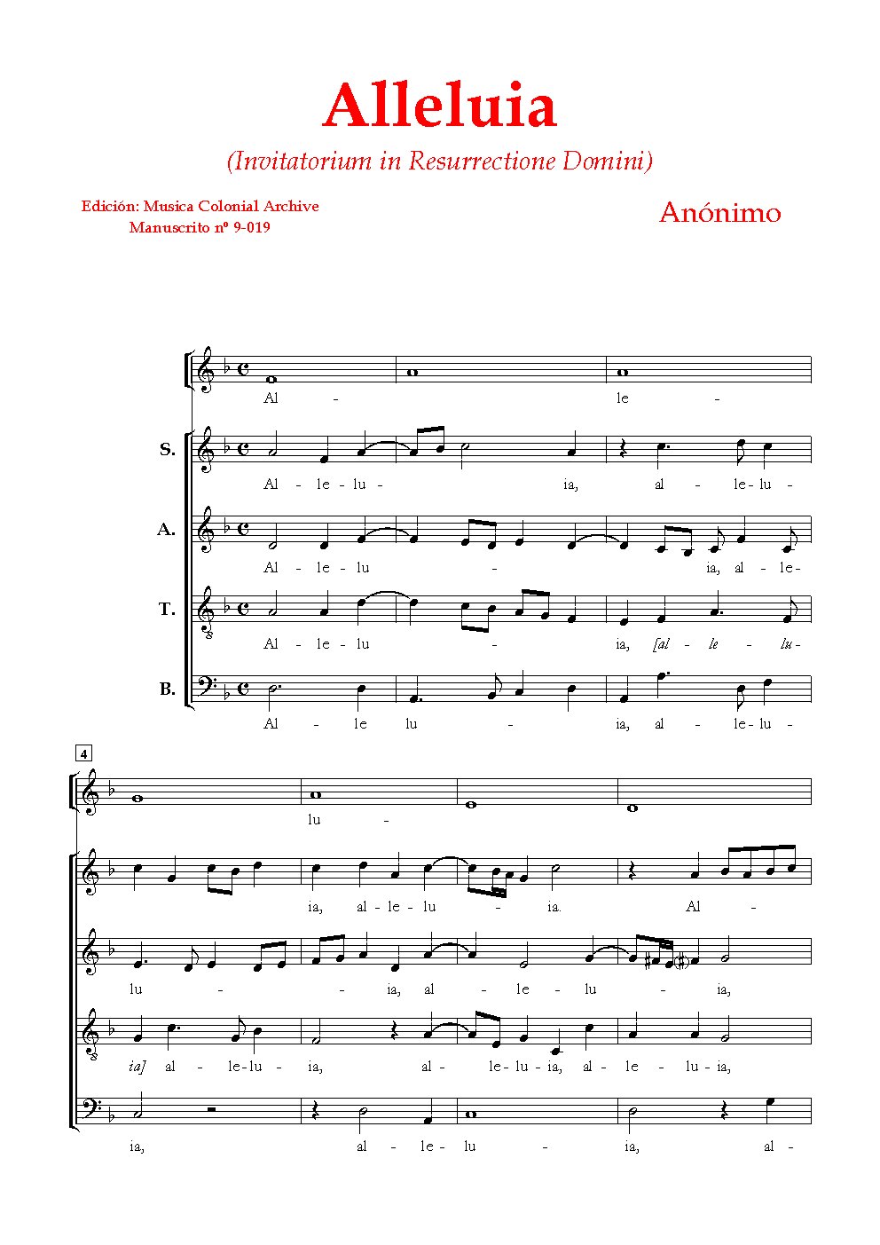 Alleluia in resurrectione - Choir Script PDF Thumbnail