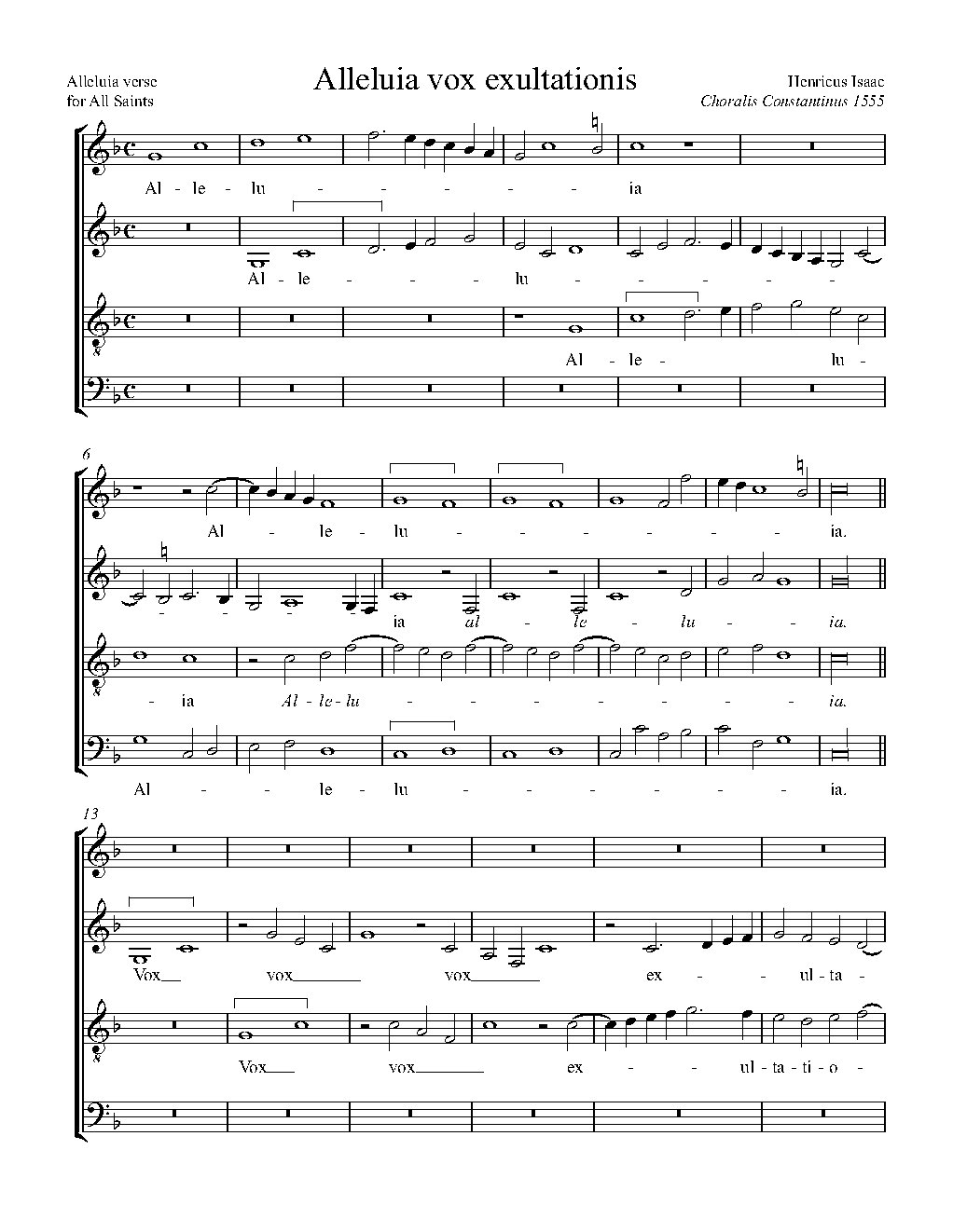 Alleluia Vox exultationis