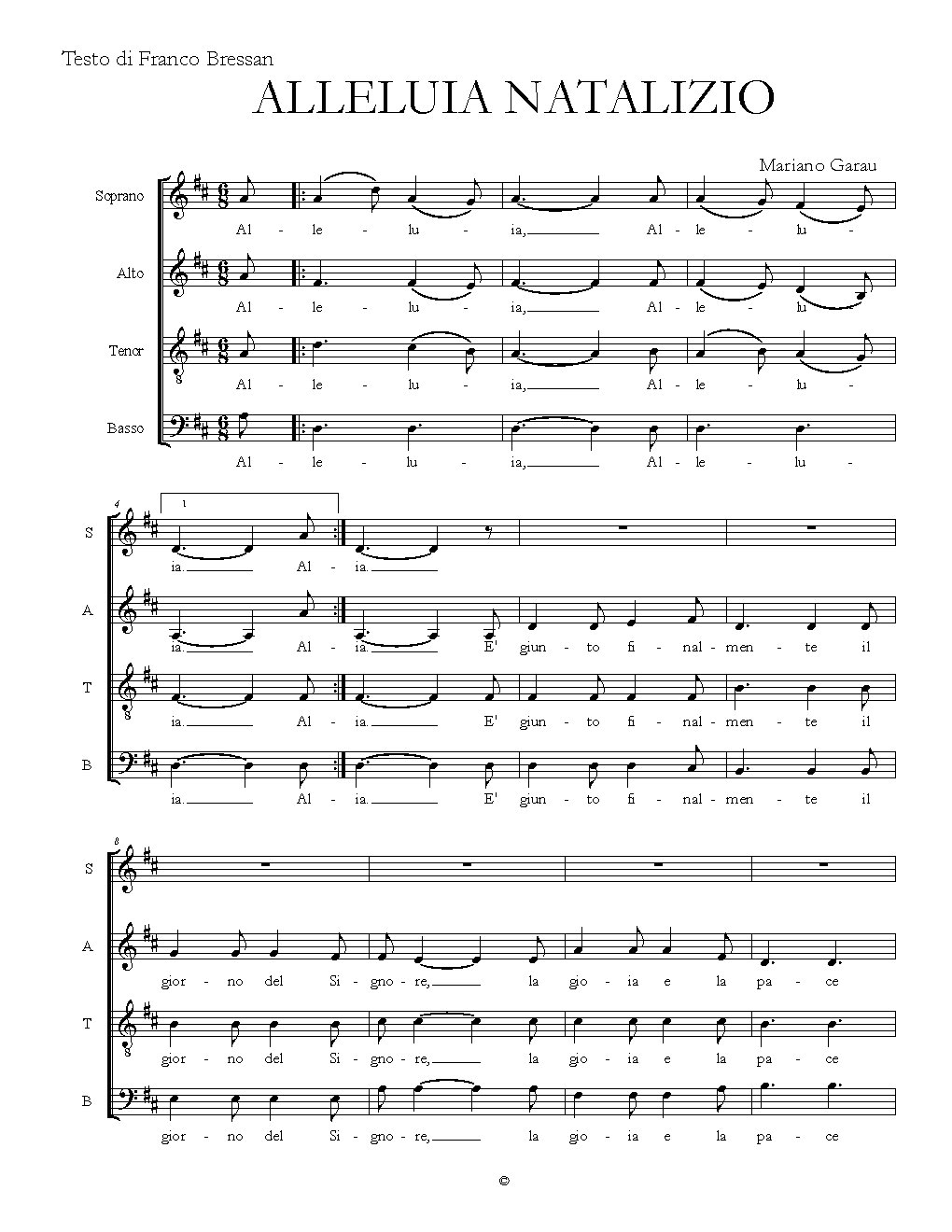 Alleluia natalizio - Choir Script PDF Thumbnail