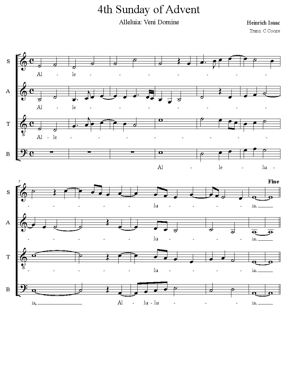 Alleluia Veni Domine - Choir Script PDF Thumbnail