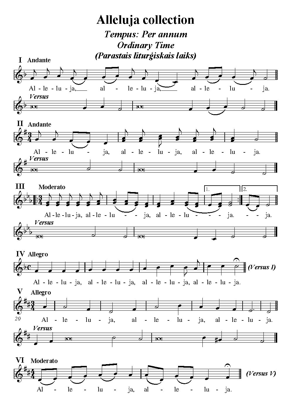 Alleluja Collection - Choir Script PDF Thumbnail