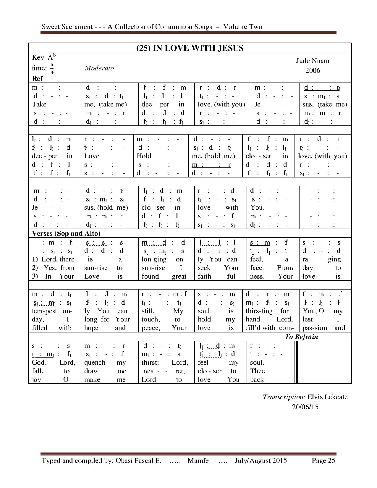 In Love With Jesus (take Me Deeper In Love) - Download Choir Script PDF