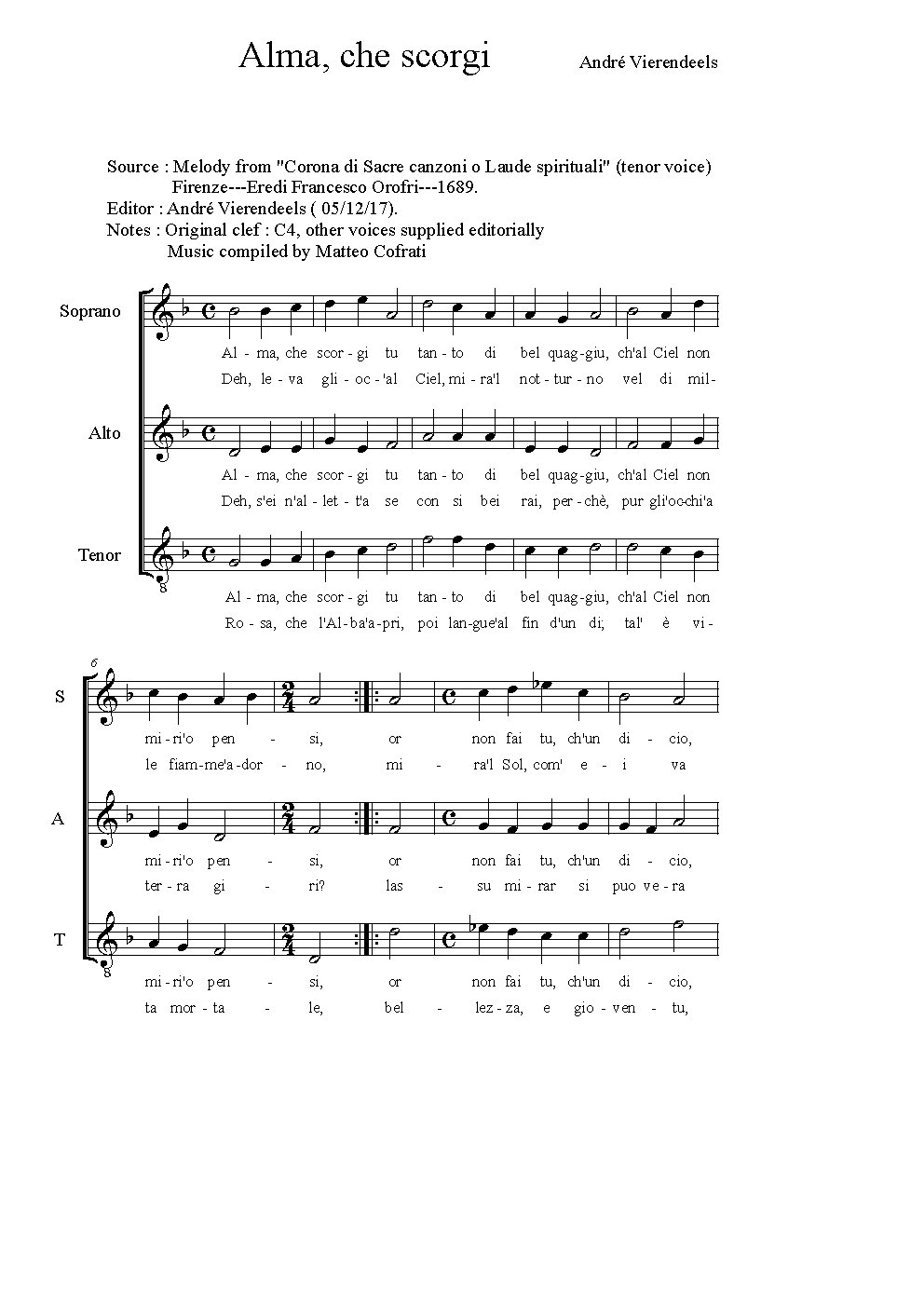 Alma, che scorgi - Choir Script PDF Thumbnail