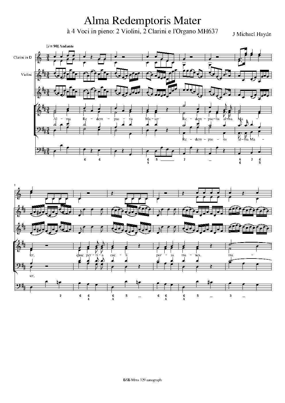 Alma Redemptoris Mater, MH 637 - Choir Script PDF Thumbnail