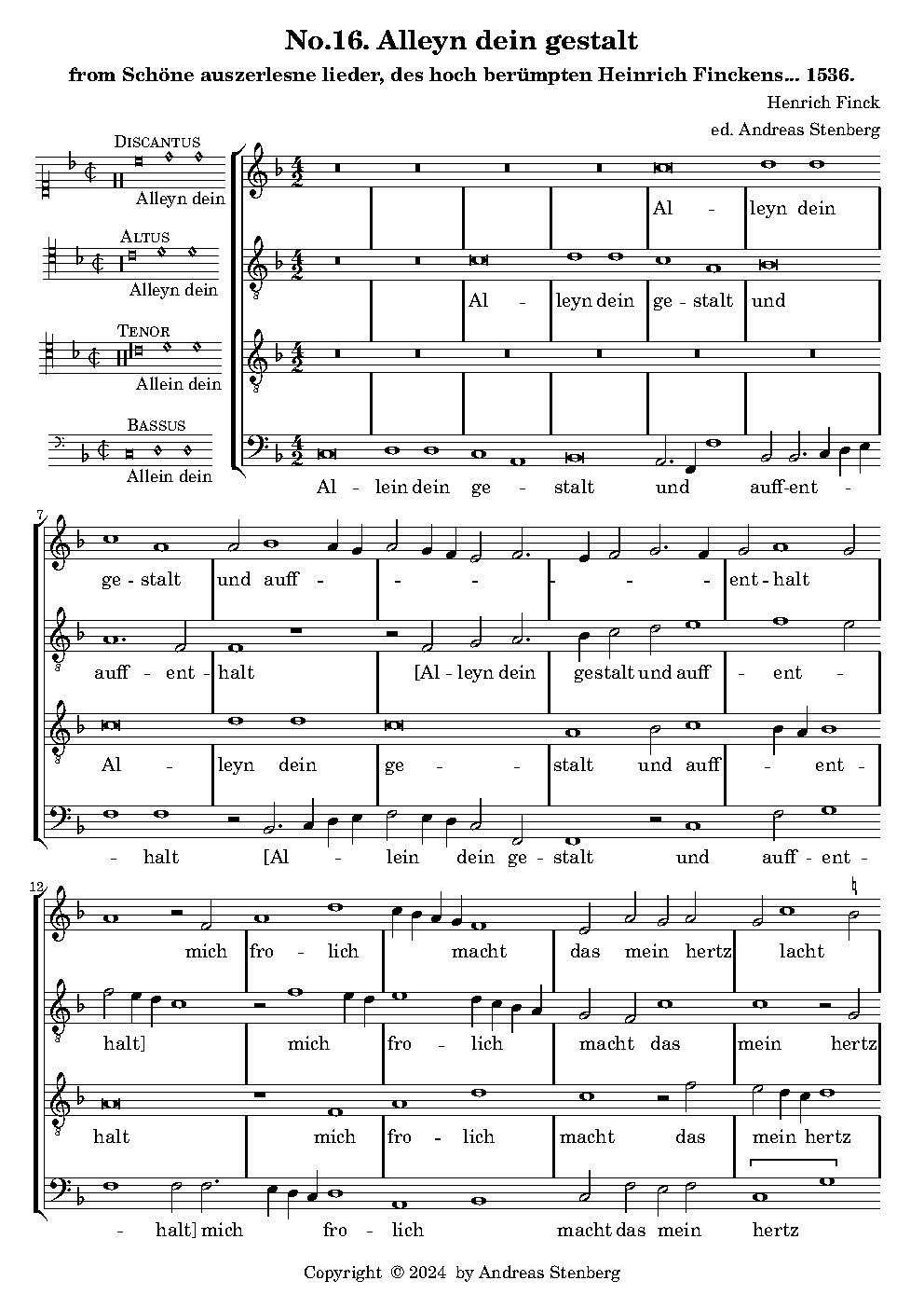 Alleyn dein gestalt - Choir Script PDF Thumbnail