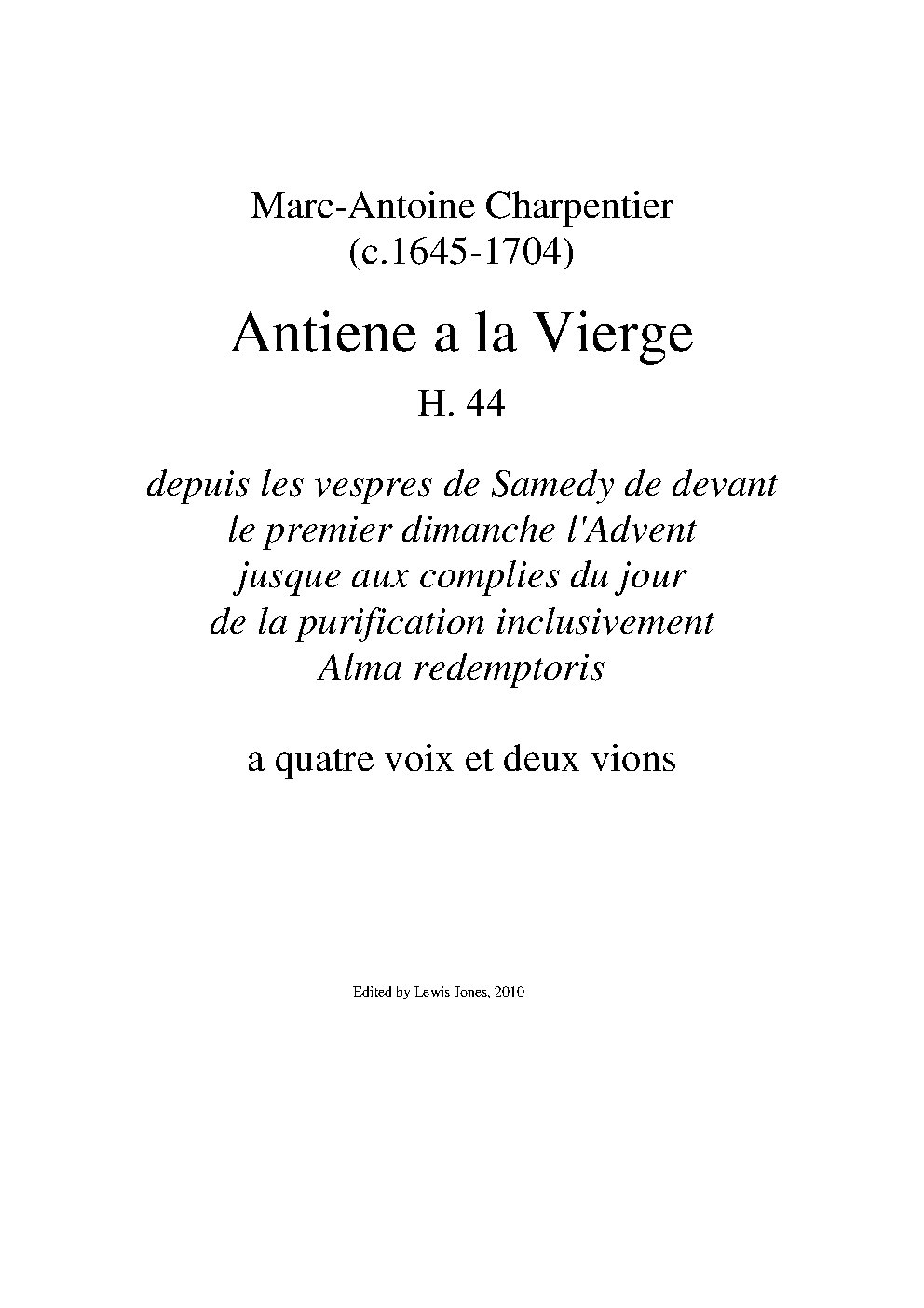 Alma Redemptoris Mater H 44 - Choir Script PDF Thumbnail