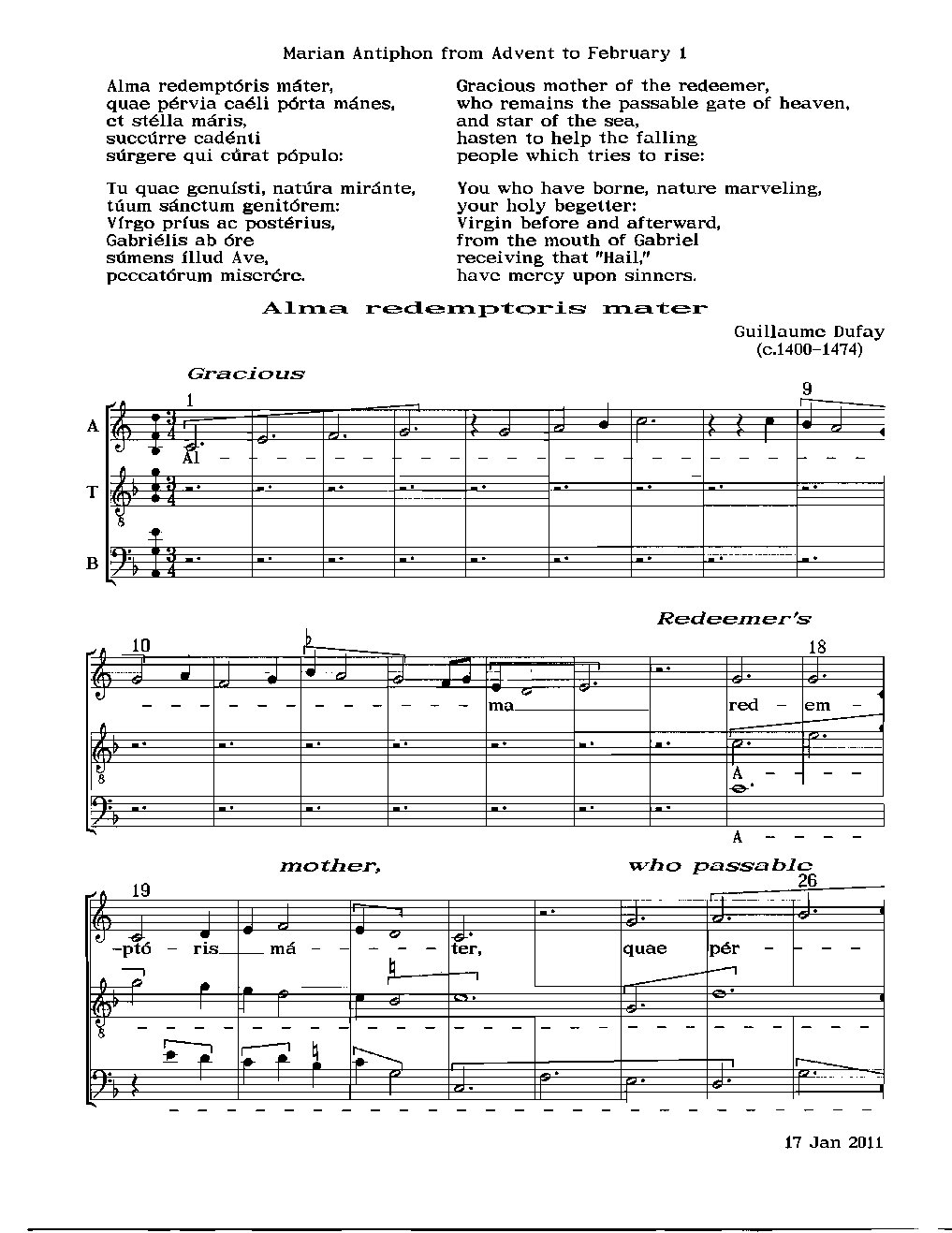 Alma Redemptoris Mater
