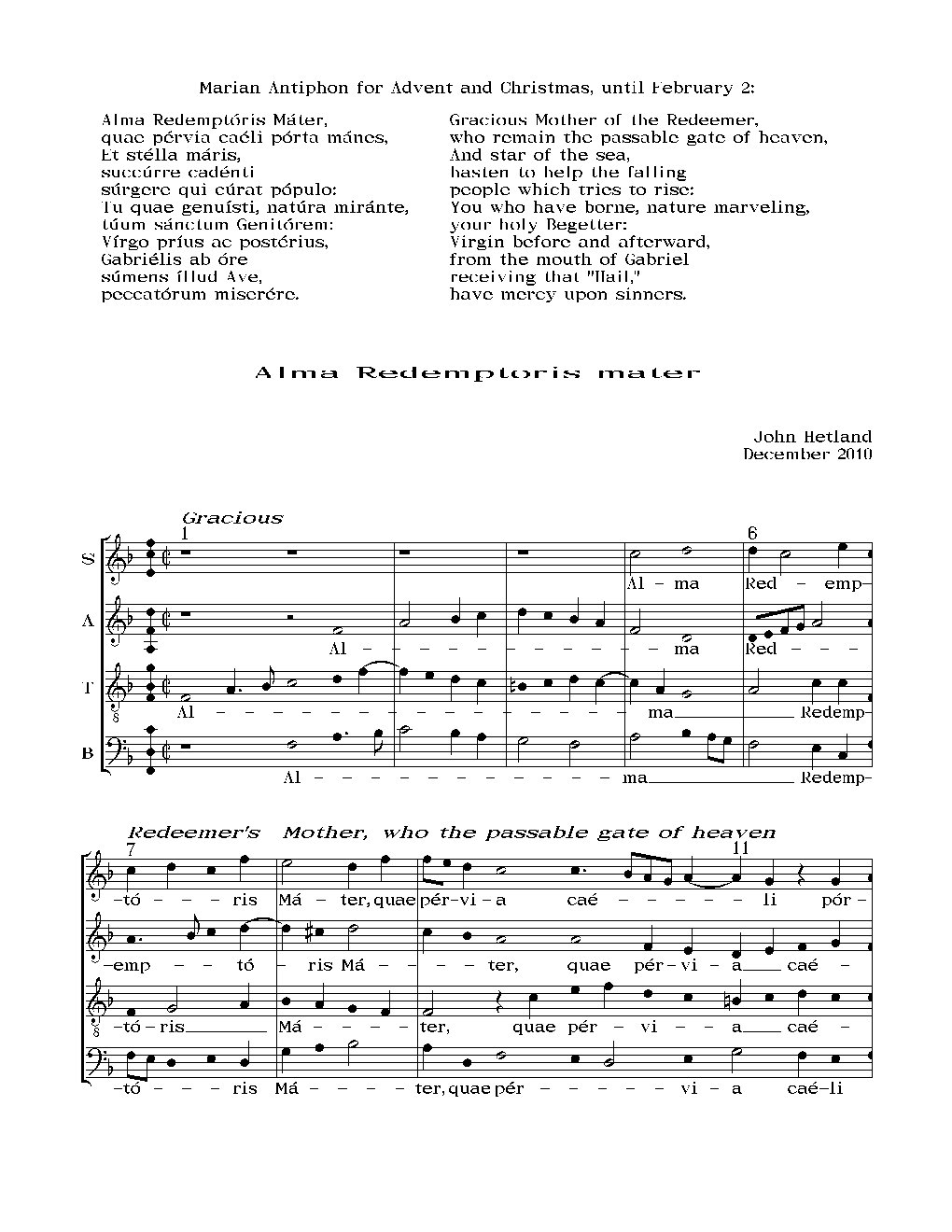 Alma Redemptoris Mater