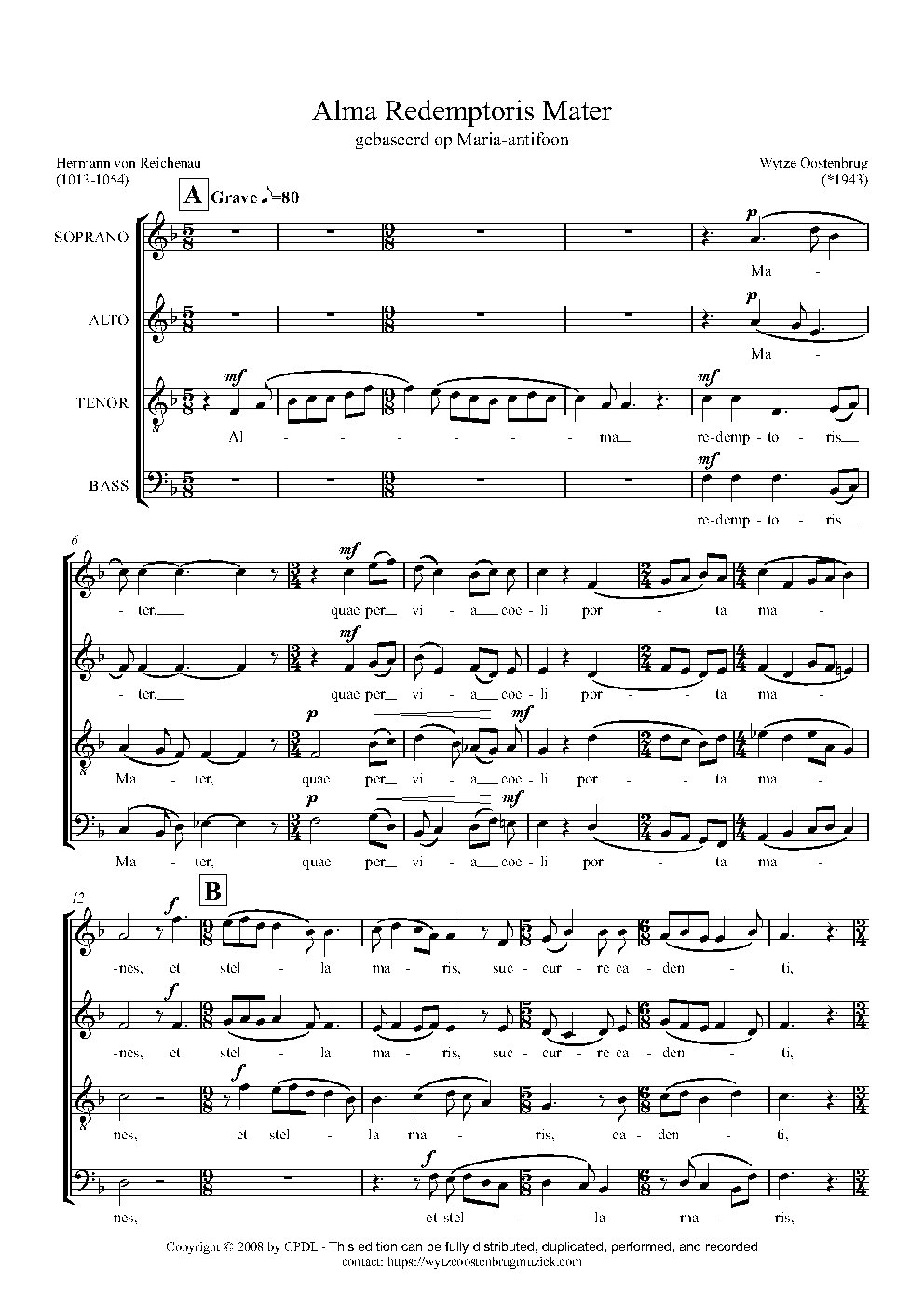 Alma Redemptoris Mater - Choir Script PDF Thumbnail