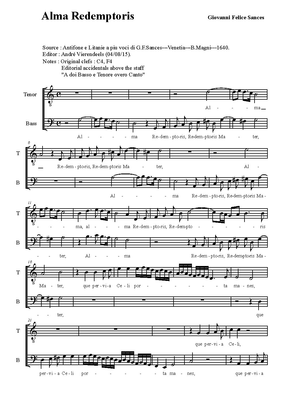 Alma Redemptoris mater - Choir Script PDF Thumbnail
