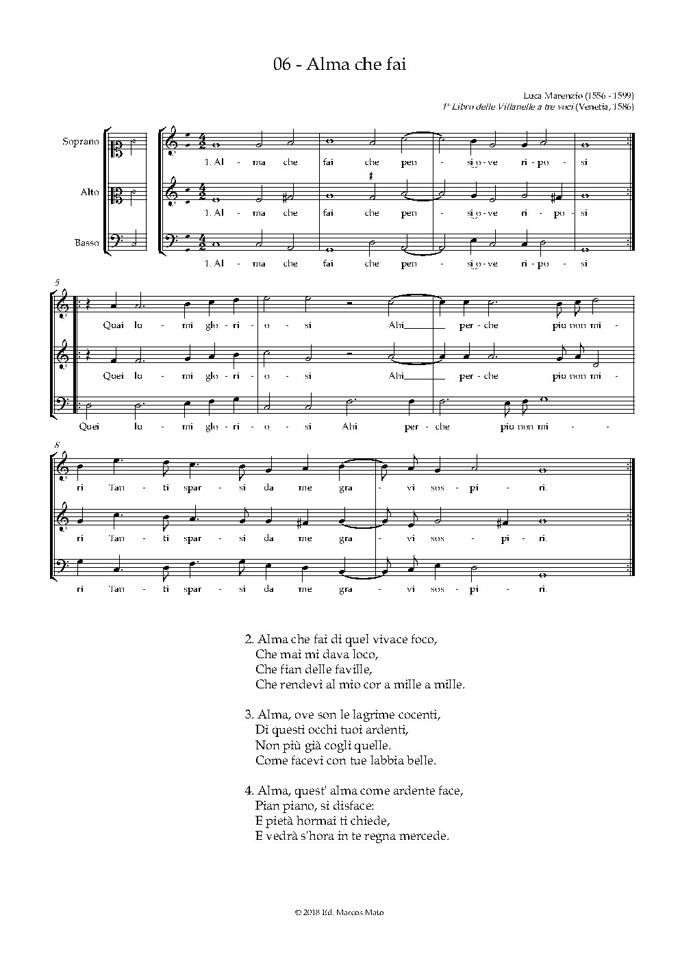 Alma che fai che pensi - Choir Script PDF Thumbnail