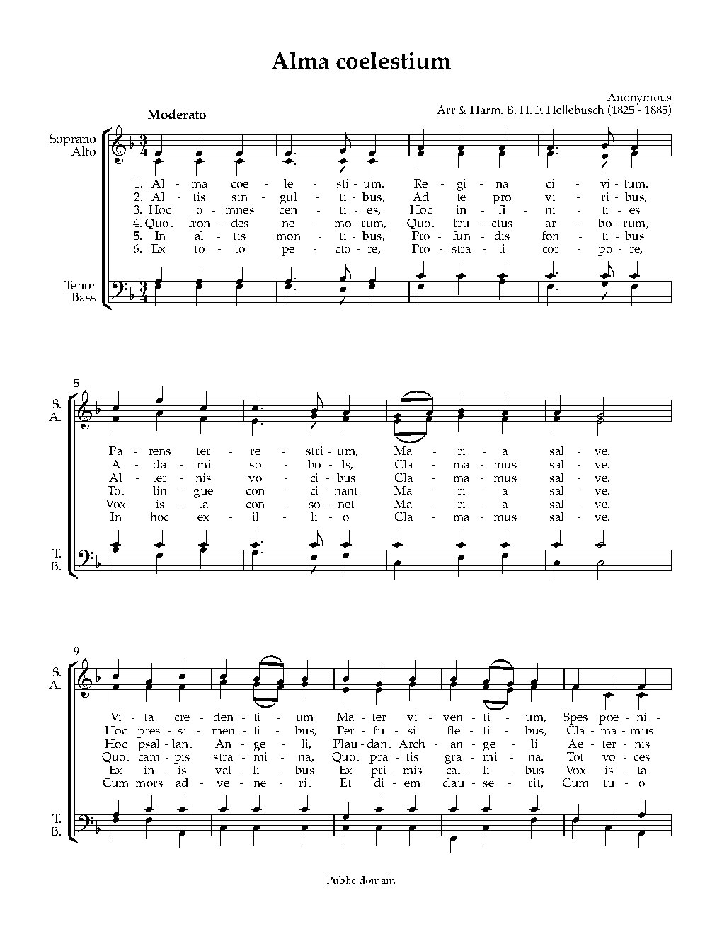Alma coelestium - Choir Script PDF Thumbnail