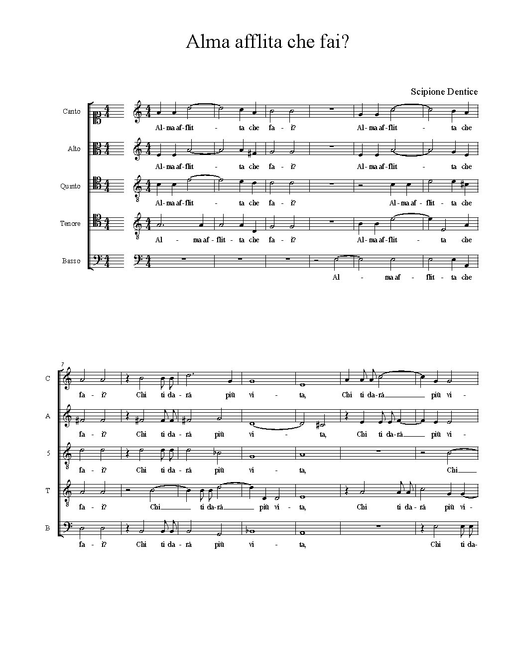 Alma afflita che fai? - Choir Script PDF Thumbnail