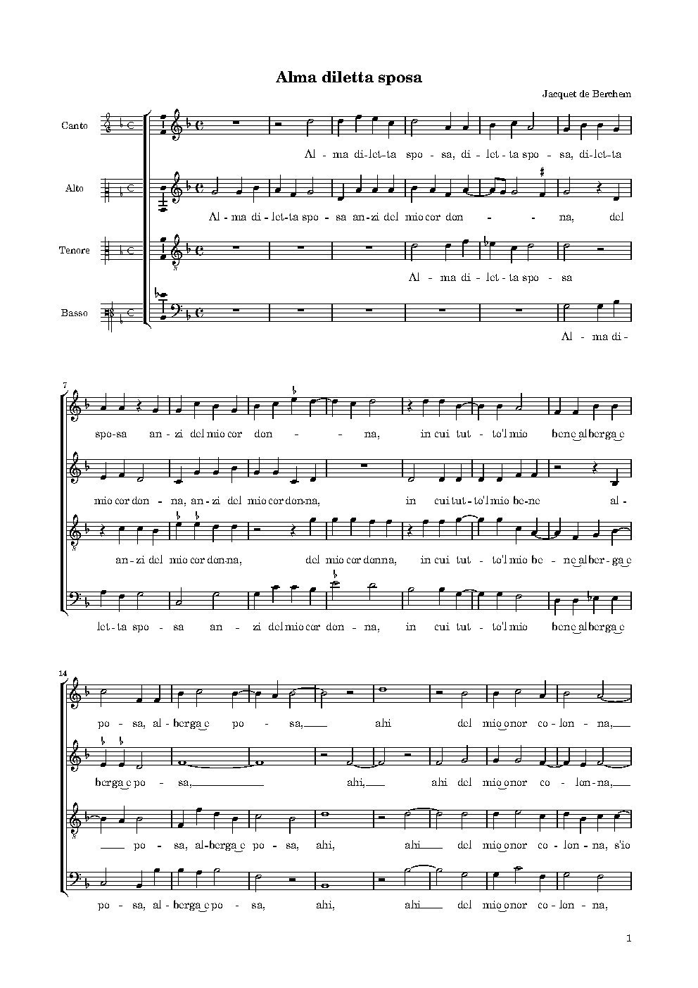 Alma diletta sposa - Choir Script PDF Thumbnail