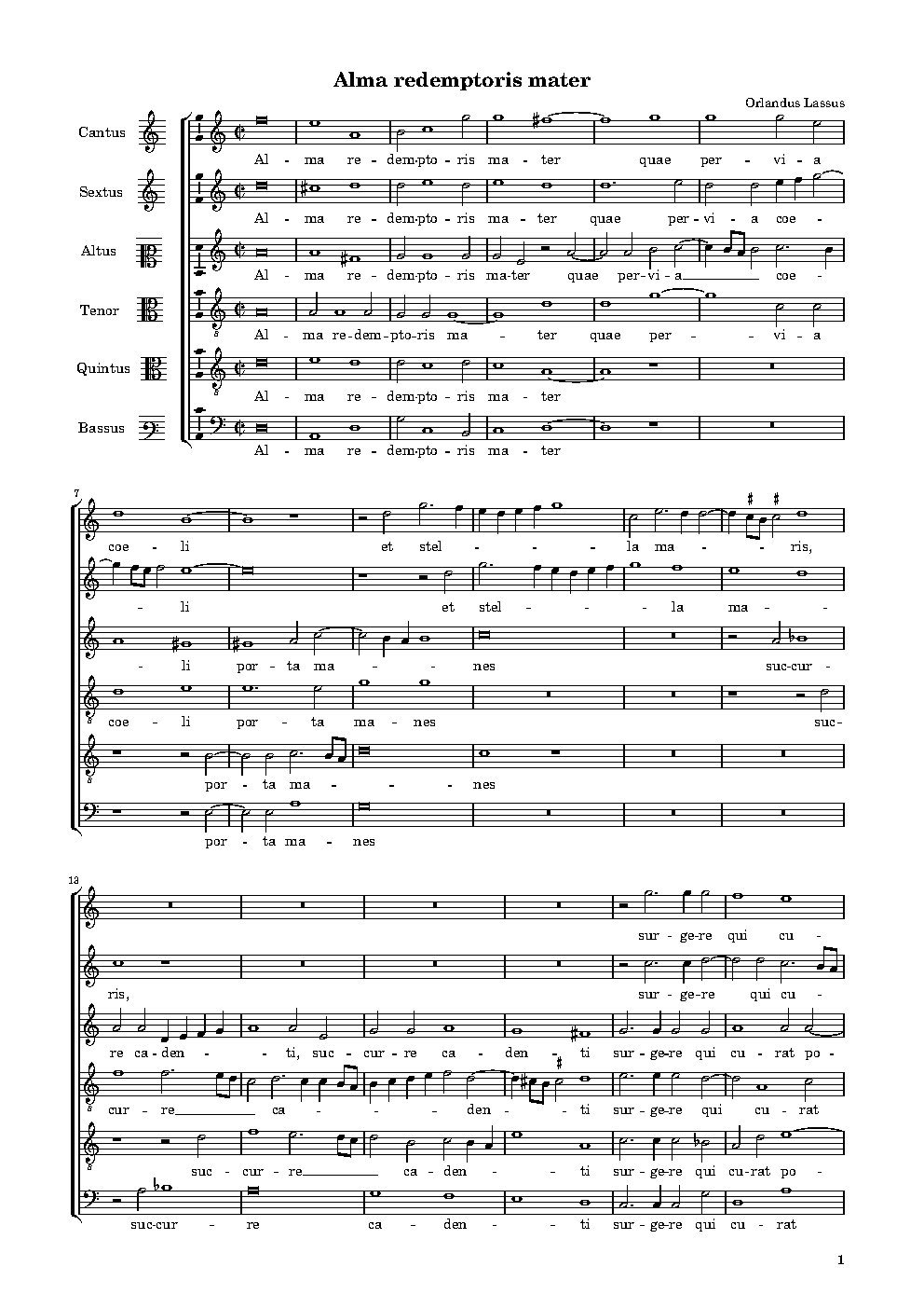 Alma redemptoris mater a 6 (I)