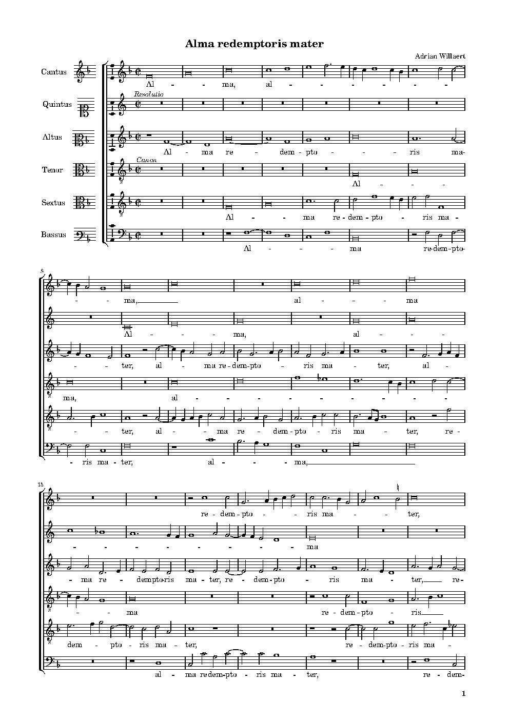 Alma redemptoris mater - Choir Script PDF Thumbnail