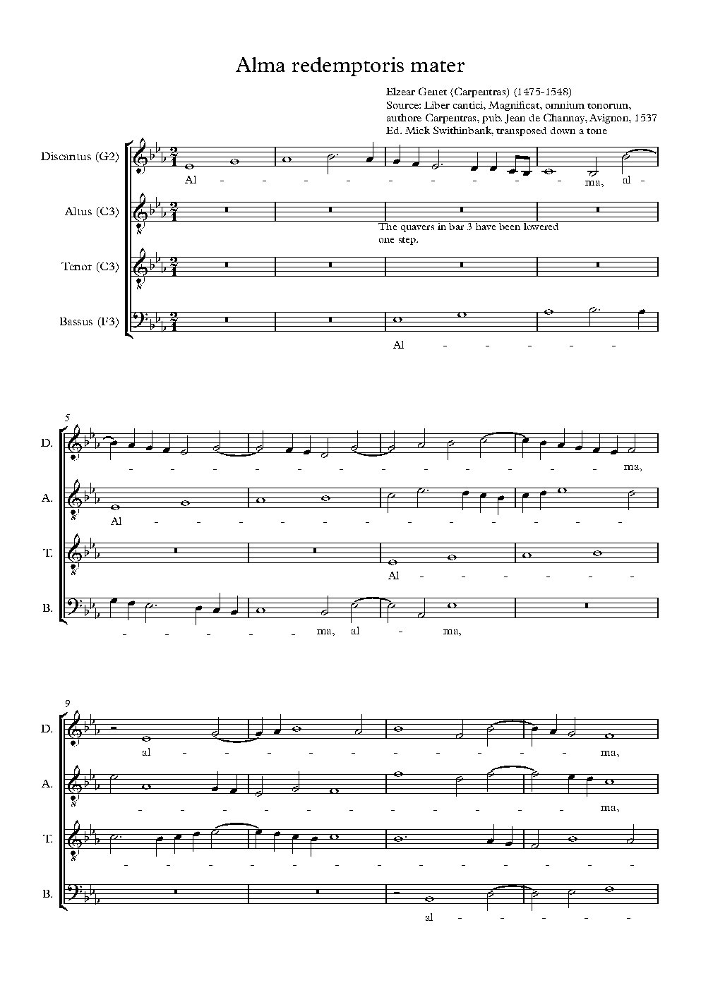 Alma redemptoris mater - Choir Script PDF Thumbnail