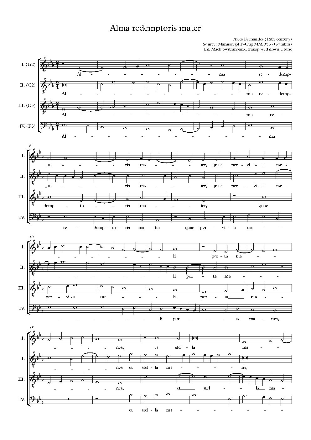 Alma redemptoris mater - Choir Script PDF Thumbnail