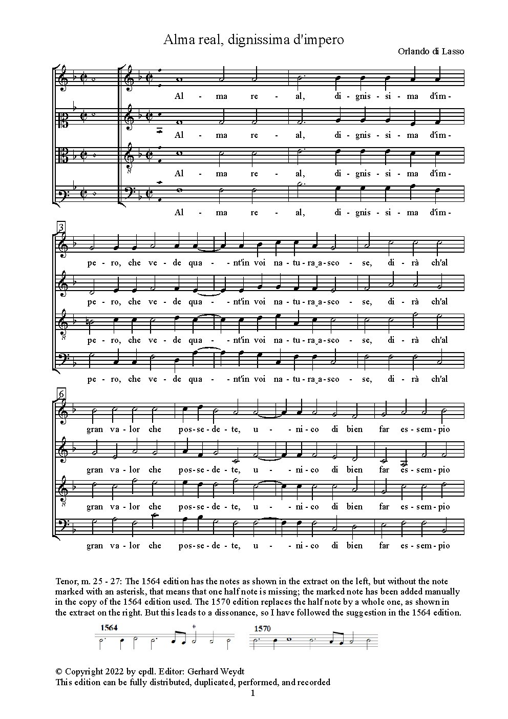 Alma real, dignissima d'impero - Choir Script PDF Thumbnail