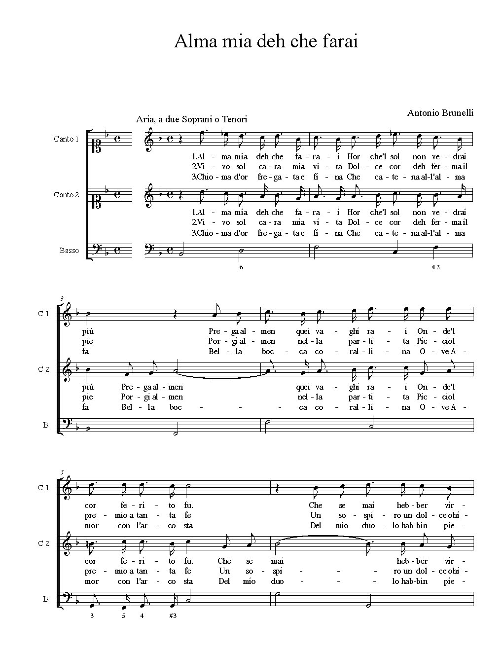 Alma mia deh che farai - Choir Script PDF Thumbnail