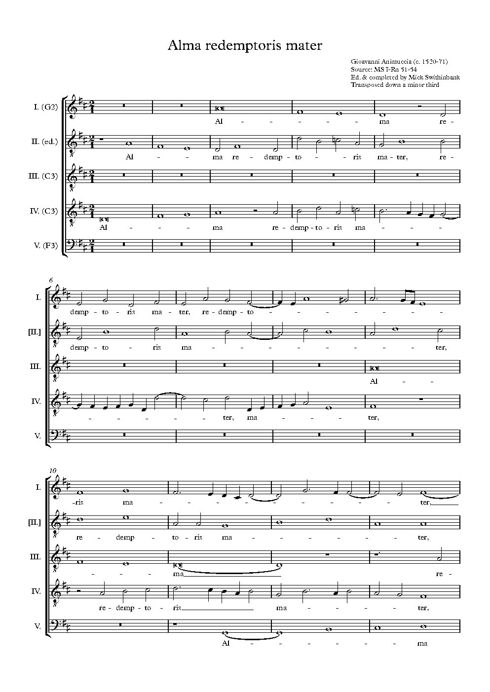 Alma redemptoris mater - Choir Script PDF Thumbnail