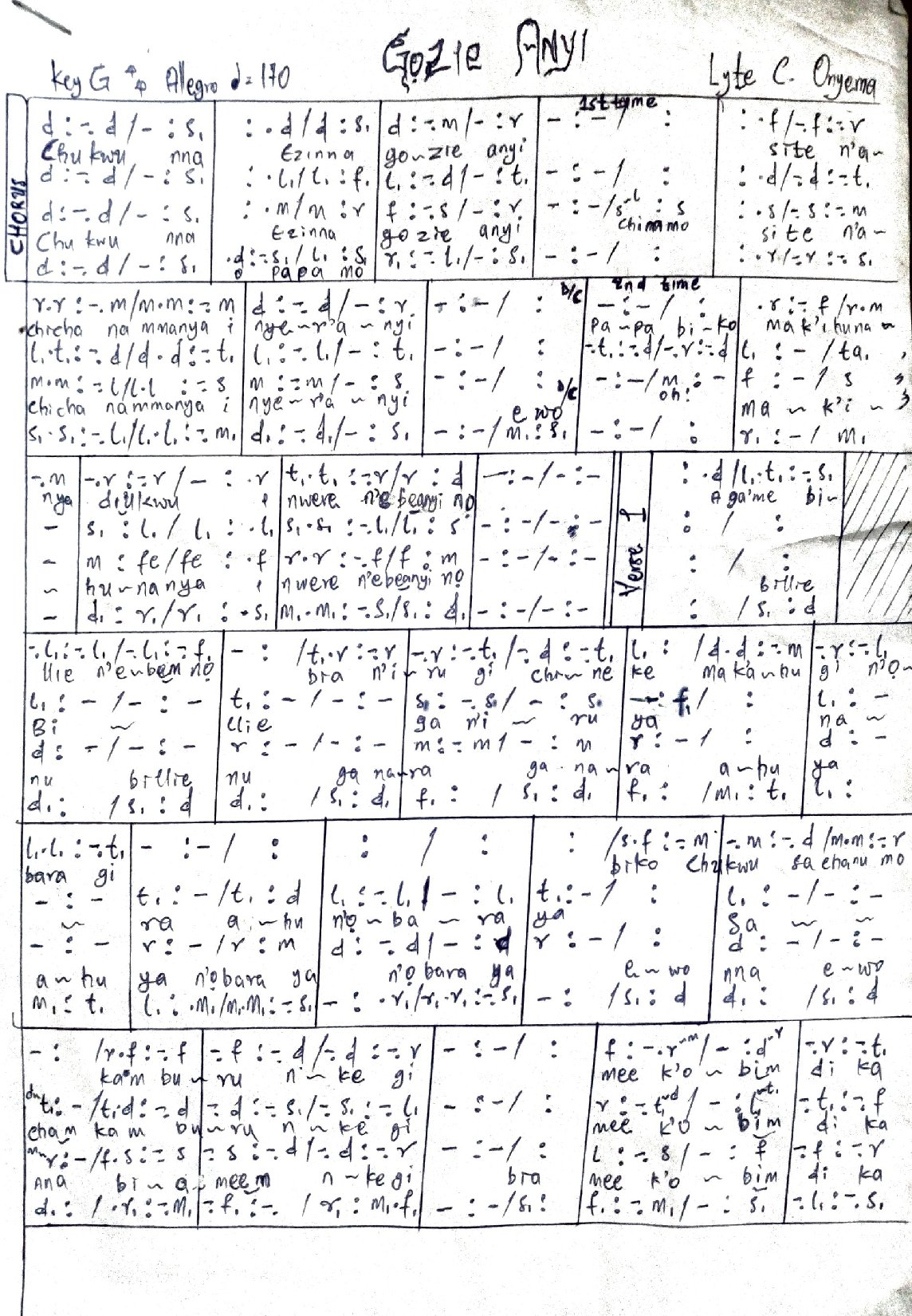 Gozie Anyi - Download Choir Script PDF