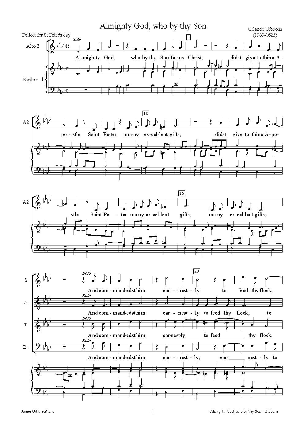 Almighty God, who by thy Son - Choir Script PDF Thumbnail