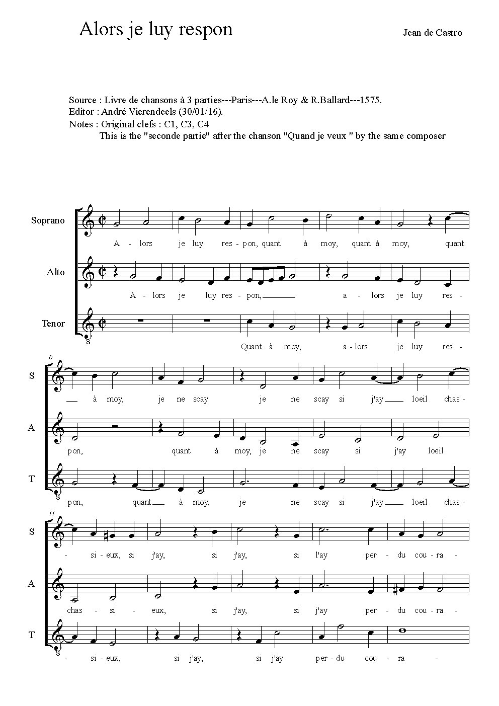 Alors je luy respon - Choir Script PDF Thumbnail