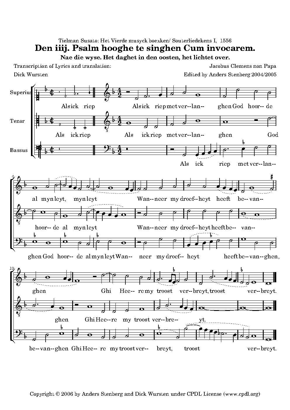 Souterliedeken- Psalm 4 - Choir Script PDF Thumbnail