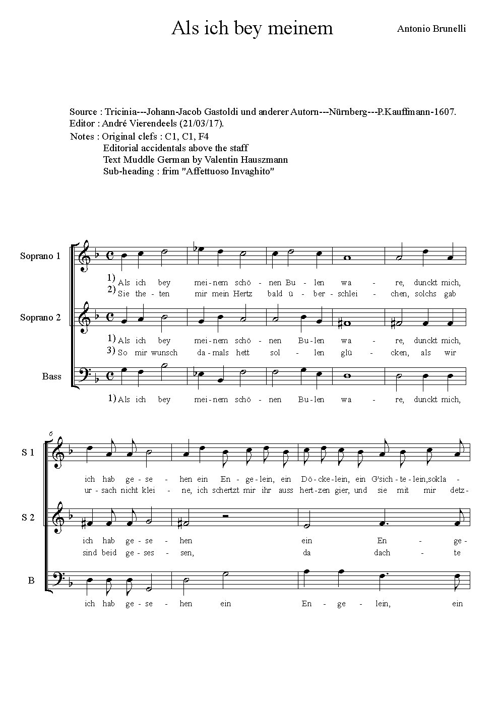 Als ich bei meinem schönen Bulen ware - Choir Script PDF Thumbnail