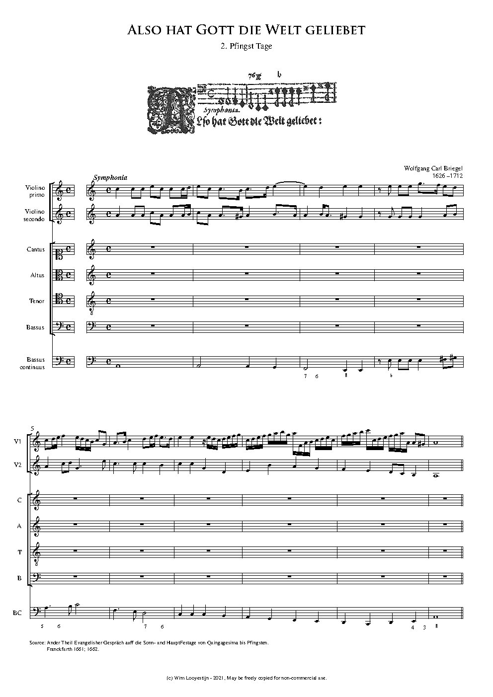 Also hat Gott die Welt geliebet - Choir Script PDF Thumbnail